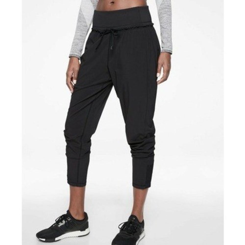 Athleta Spar Pants Ankle Jogger Black Workout Yoga Pilates Athleisure Women's XL